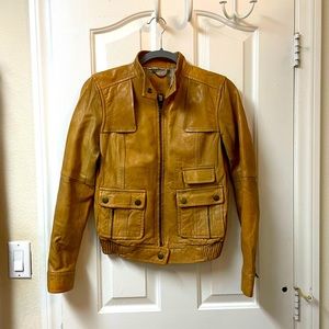 Banana Republic Leather Bomber Jacket-XS